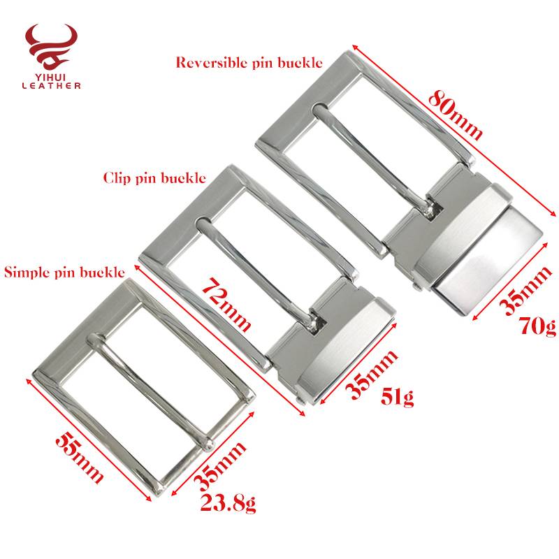 Wholesale Custom Simple Clip Reversible Pin Buckle Leather 35mm Belt Buckle